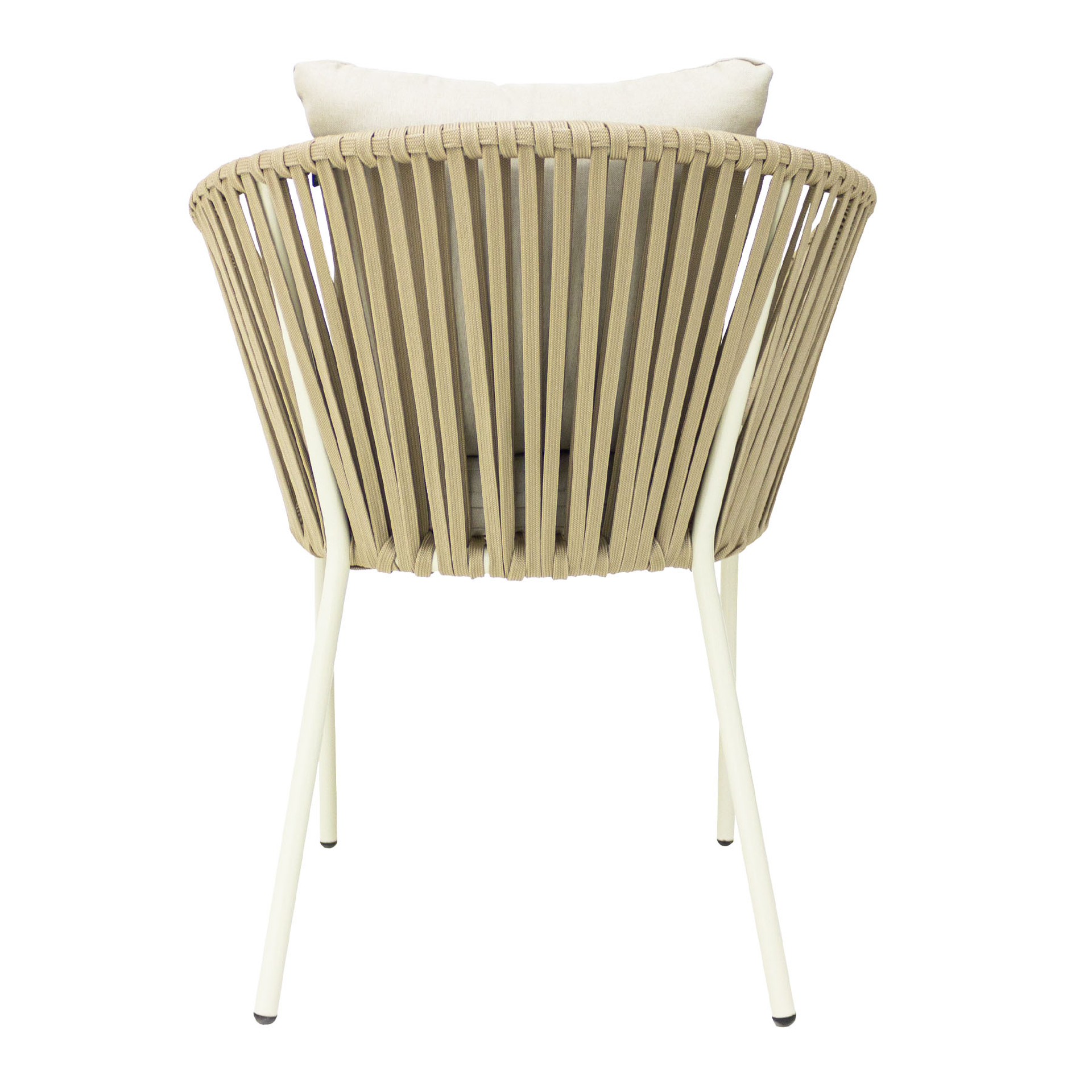 Jalisco silla metal beige cuerda beige cojines asiento y respaldo en curri - Imagen 3