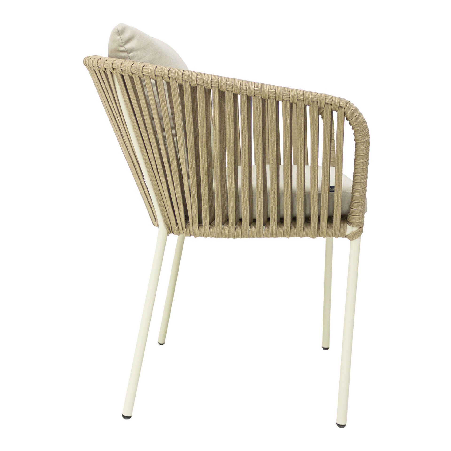 Jalisco silla metal beige cuerda beige cojines asiento y respaldo en curri - Imagen 4