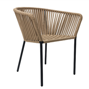 Jalisco silla metal negro cuerda beige