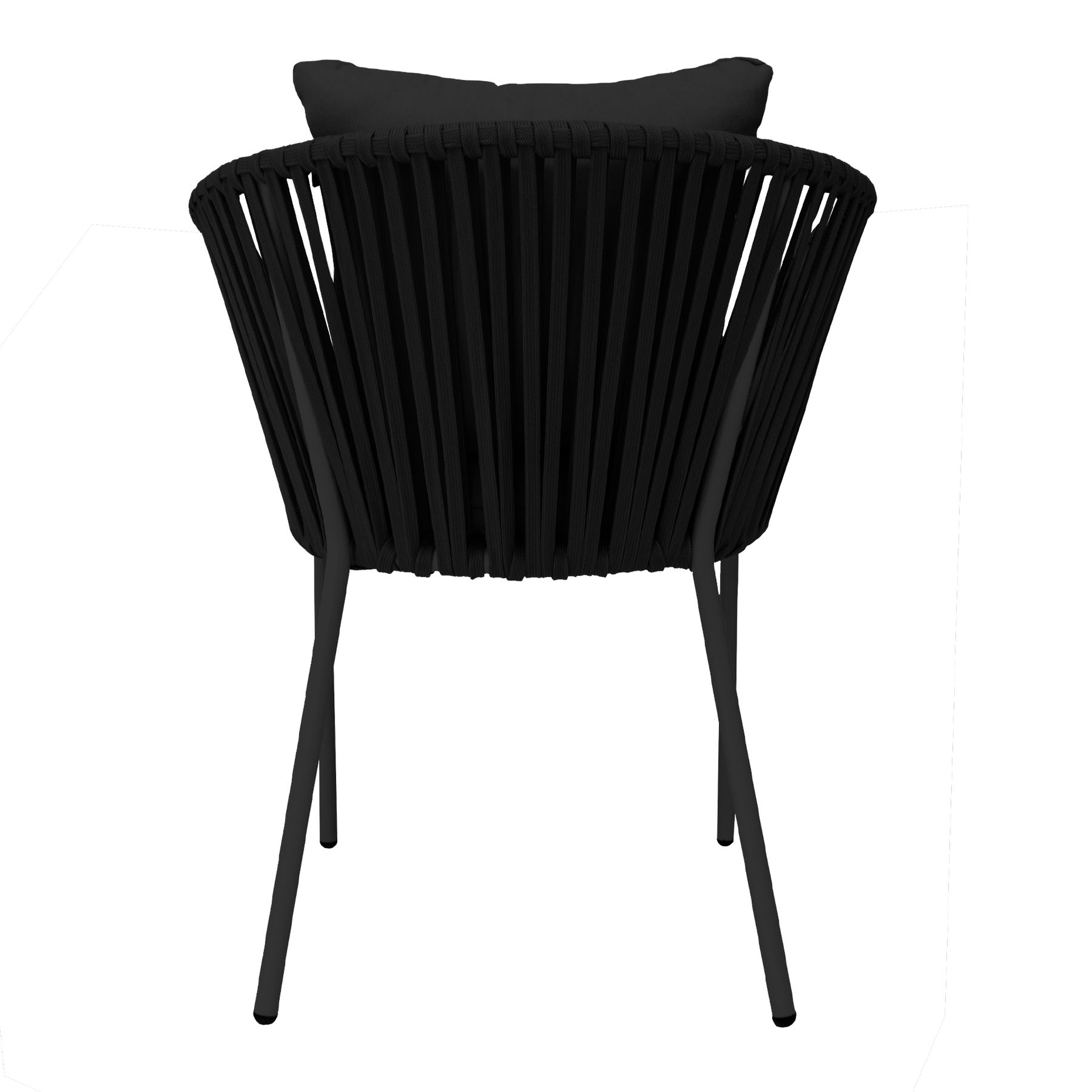 Jalisco silla metal negro cuerda negra cojines asiento y respaldo en curri - Imagen 3