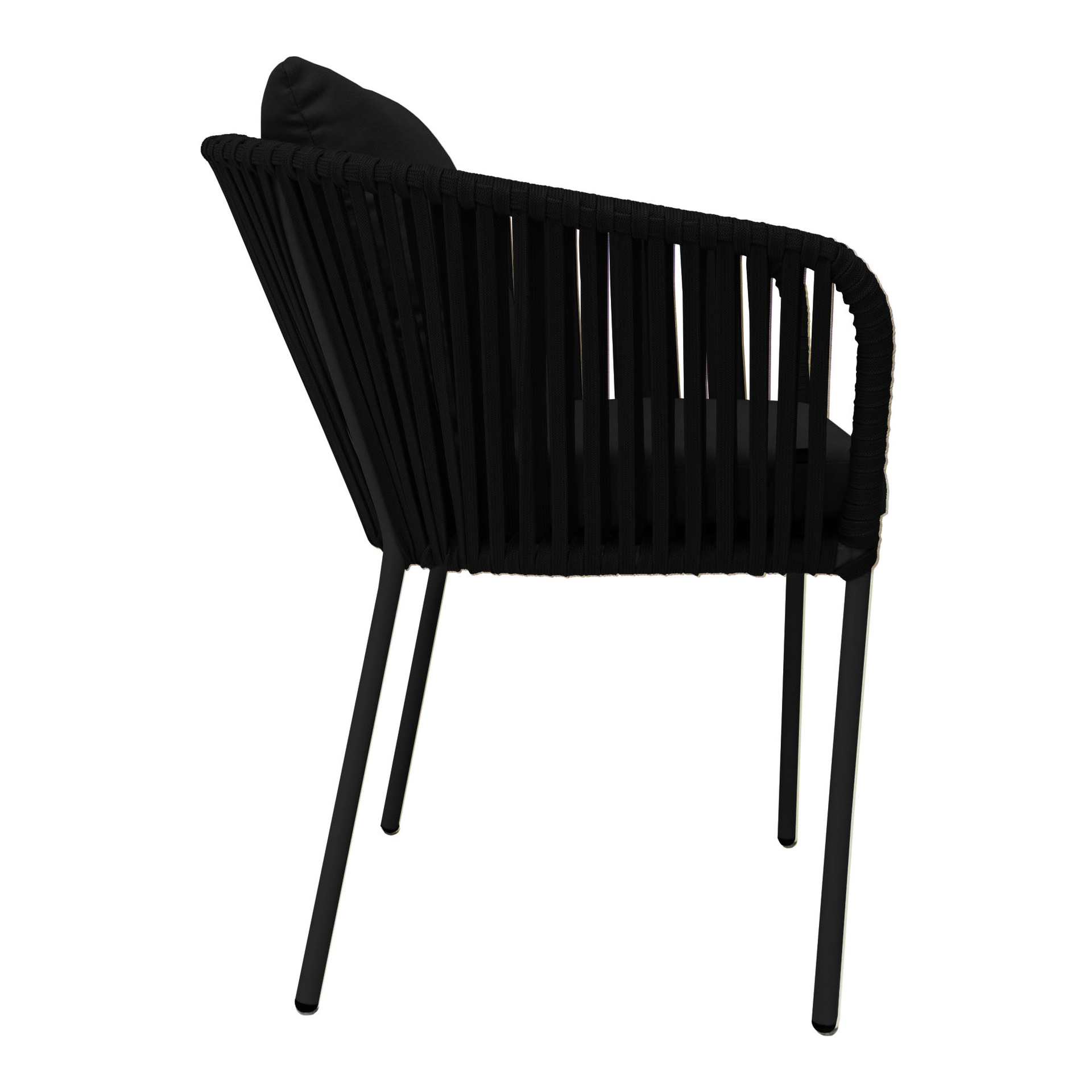 Jalisco silla metal negro cuerda negra cojines asiento y respaldo en curri - Imagen 4