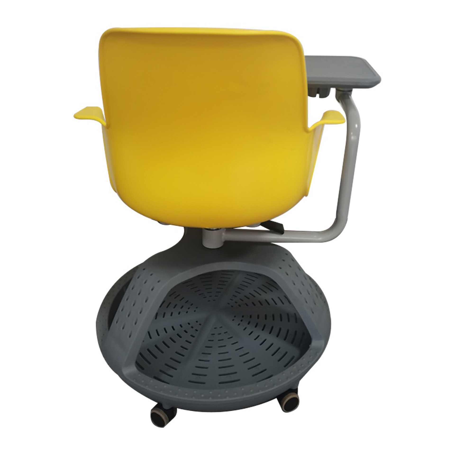 Pupitre mesa banco giratorio con ruedas color amarillo - Imagen 3