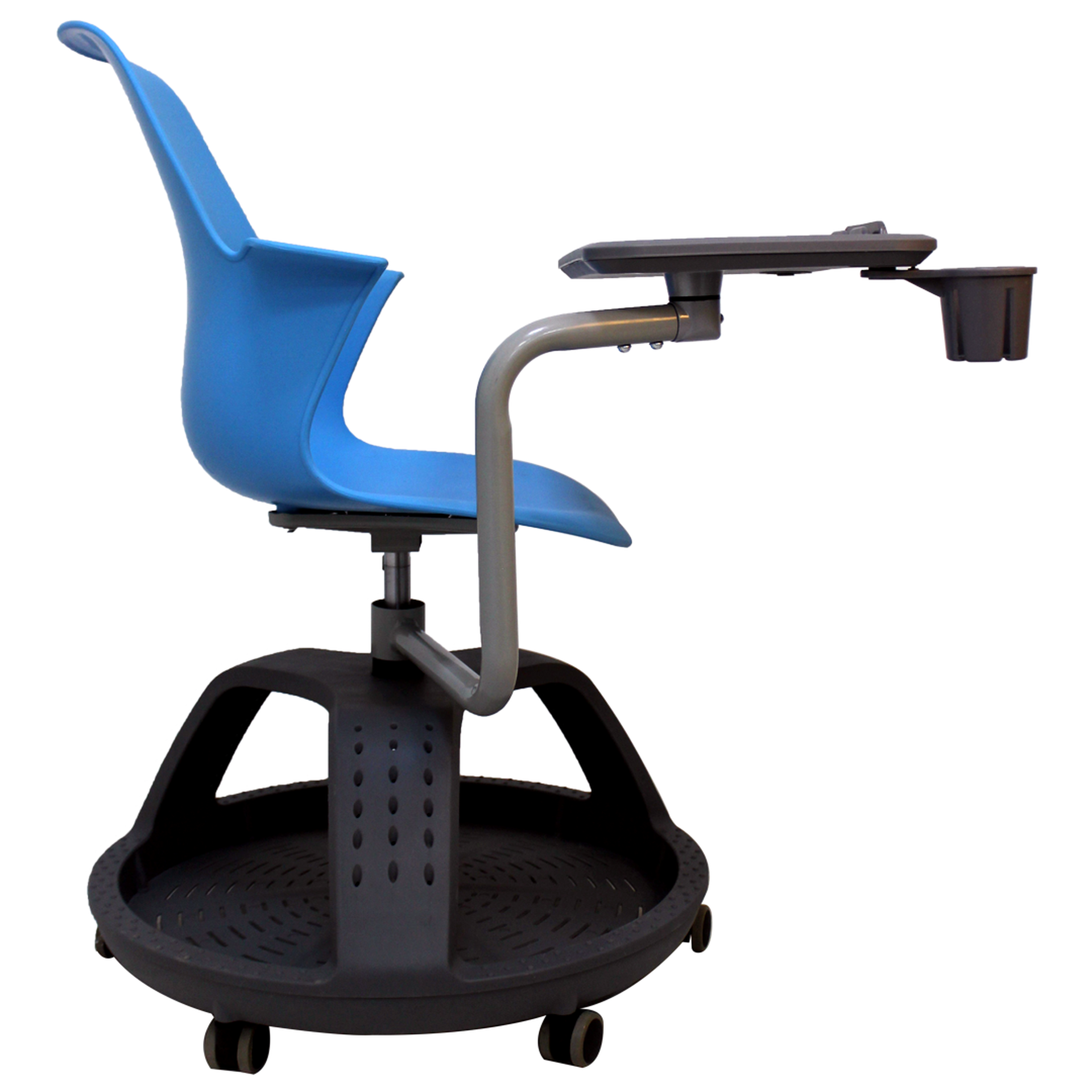 Pupitre mesa banco giratorio con ruedas color azul - Imagen 4