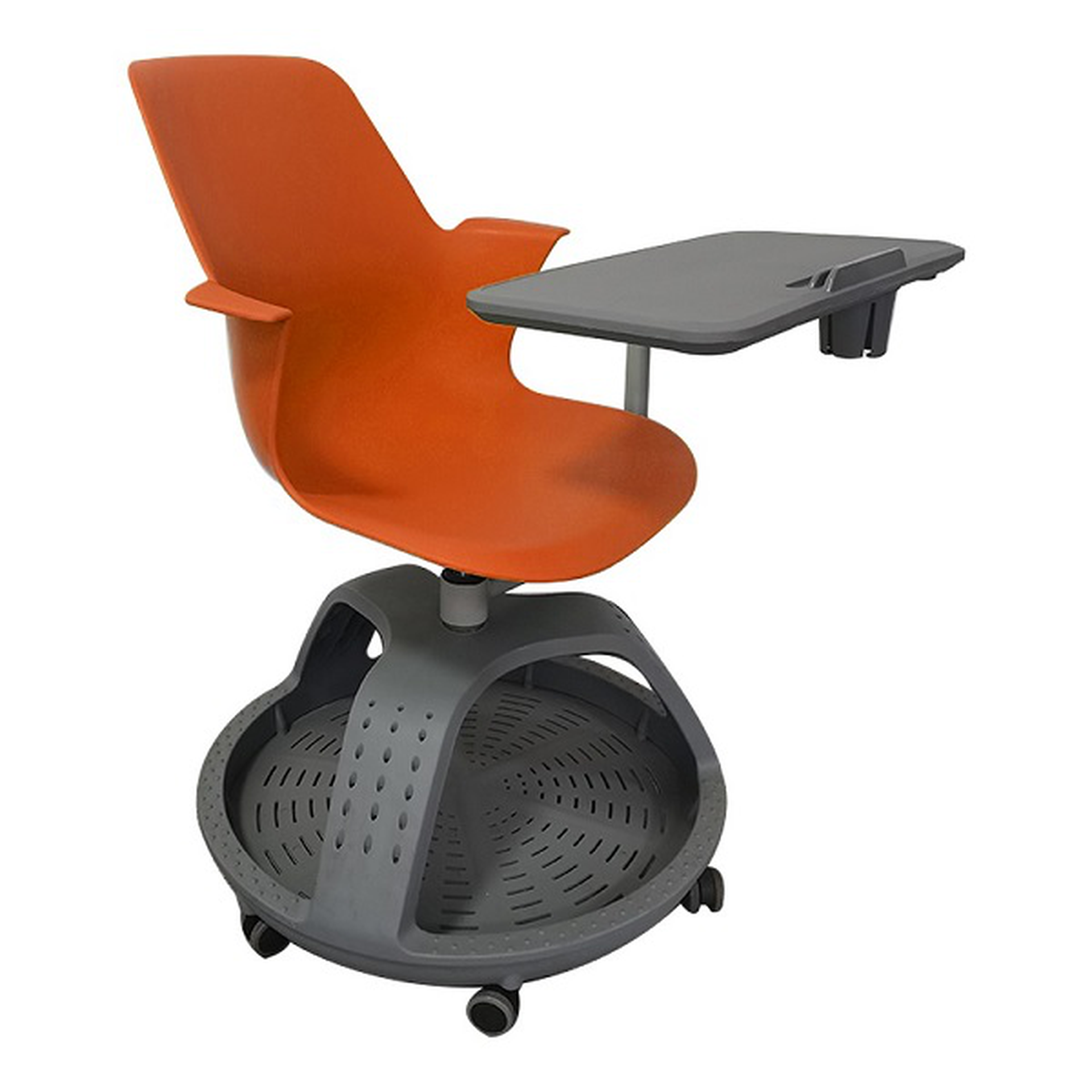 Pupitre mesa banco giratorio con ruedas color naranja