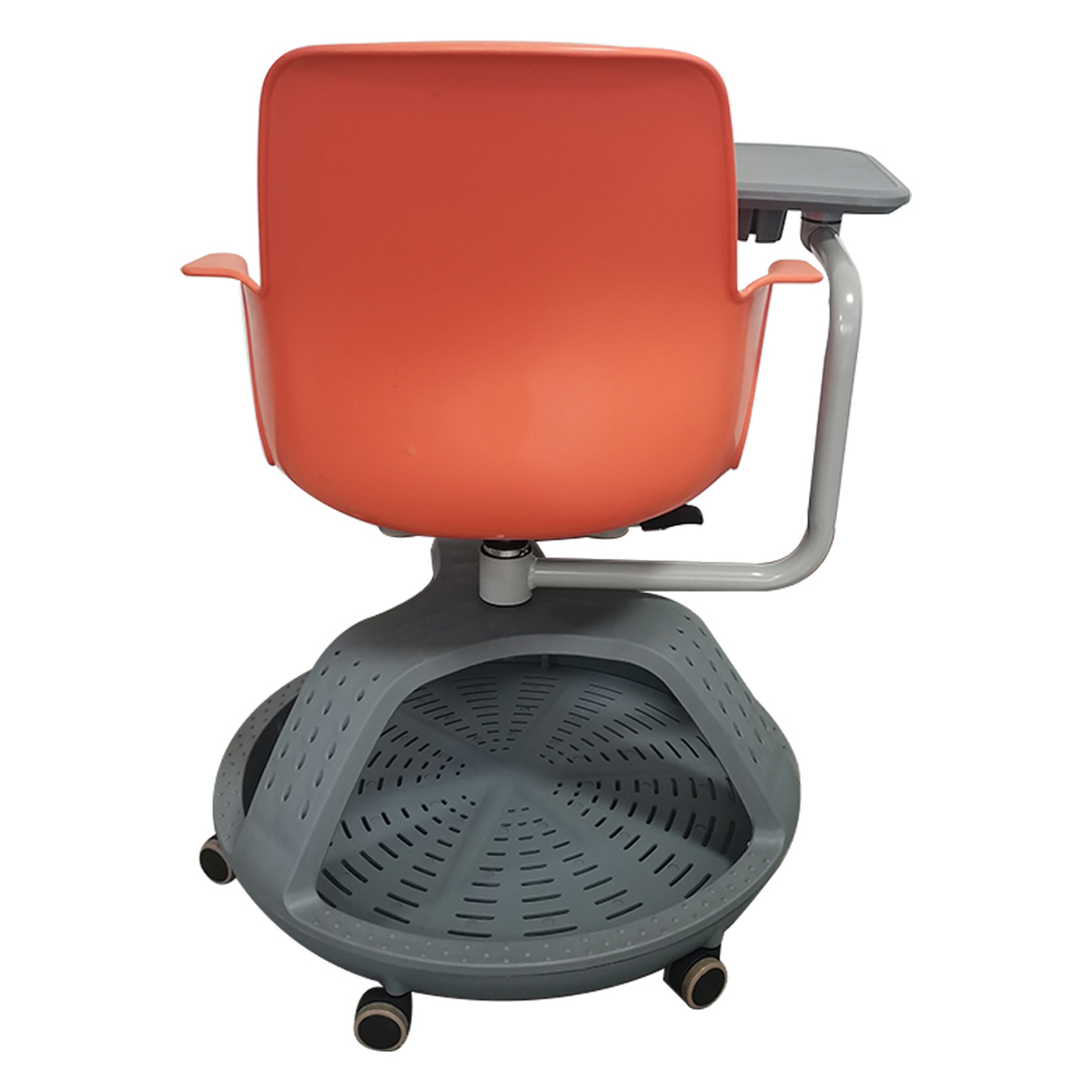 Pupitre mesa banco giratorio con ruedas color naranja - Imagen 3