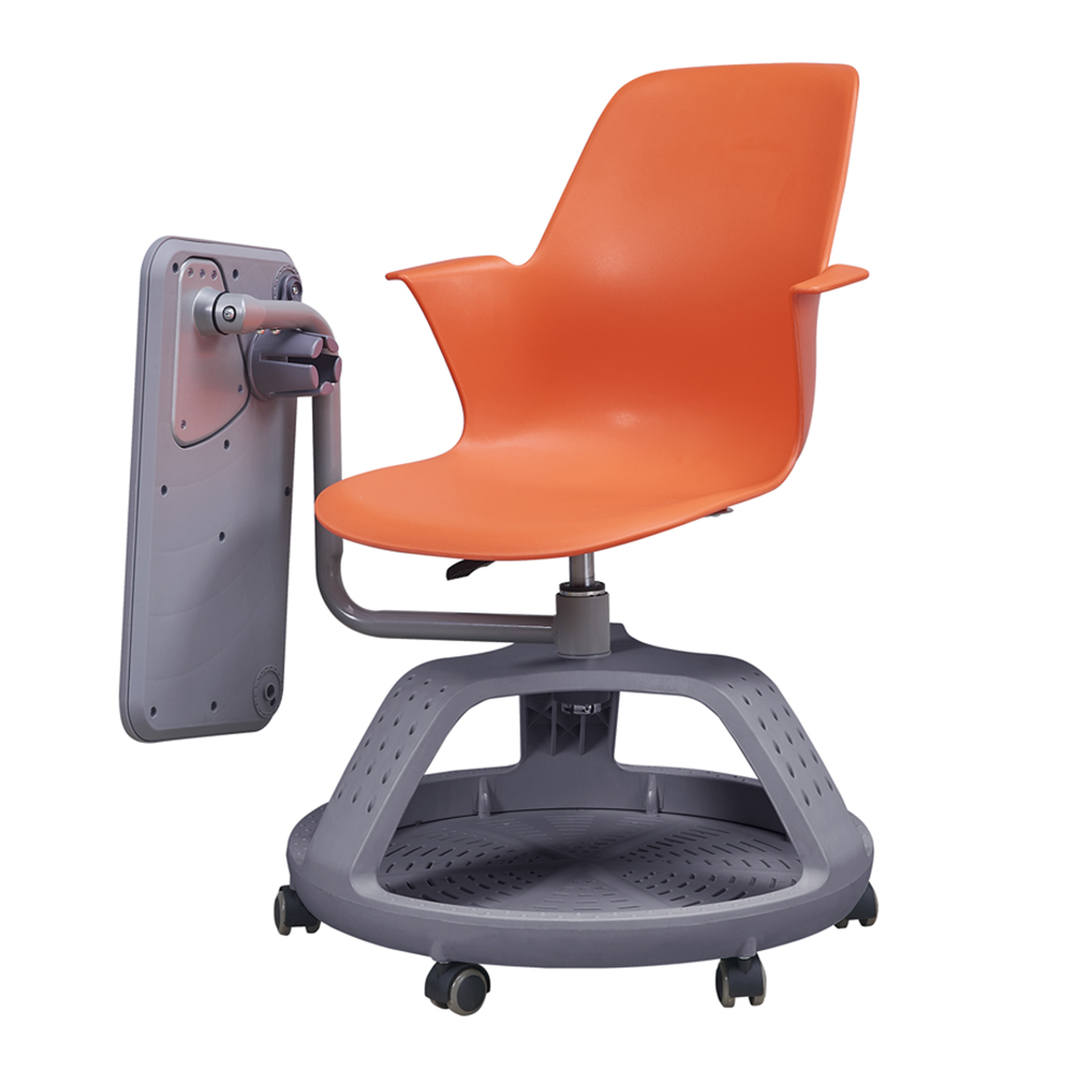 Pupitre mesa banco giratorio con ruedas color naranja - Imagen 5