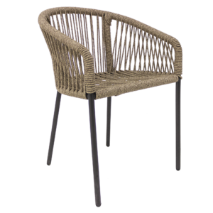 Tequila silla metal negro cuerda beige