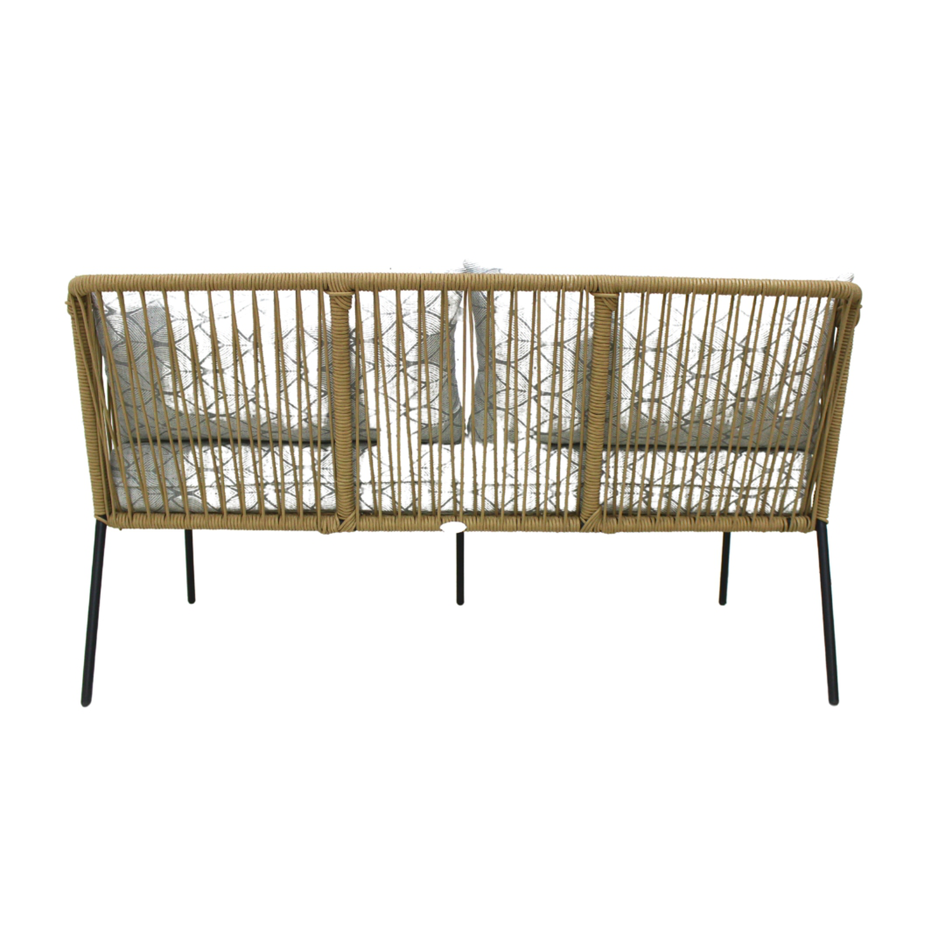 Tequila sofá metal negro cuerda beige cojinería loneta exterior - Imagen 6