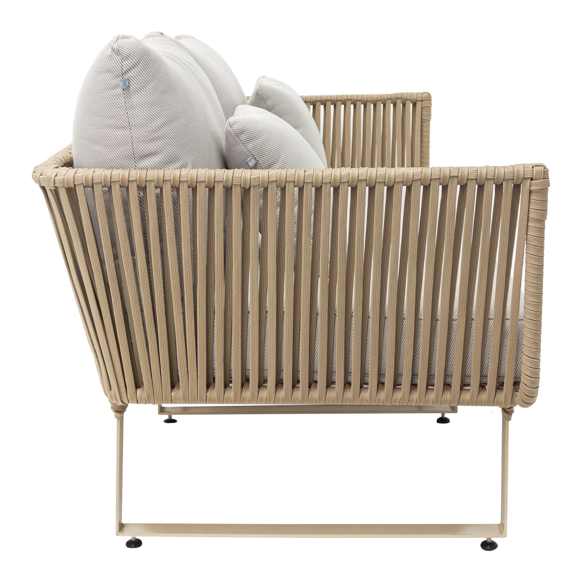 Vallarta love metal beige cuerda beige cojinería loneta exterior - Imagen 4