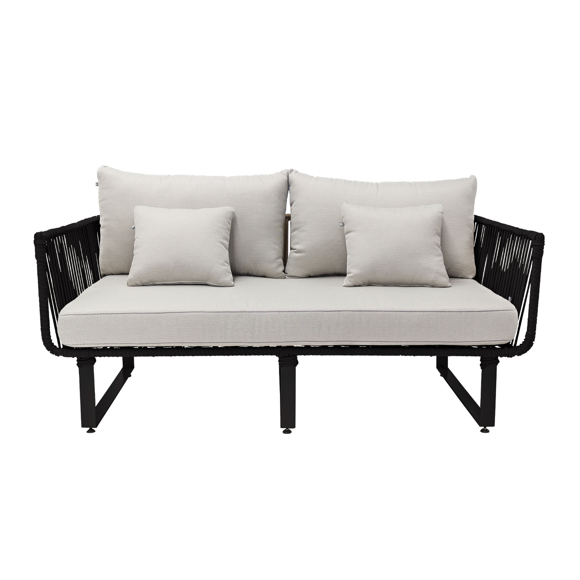 Vallarta love metal negro cuerda negra cojineria loneta exterior - Imagen 2