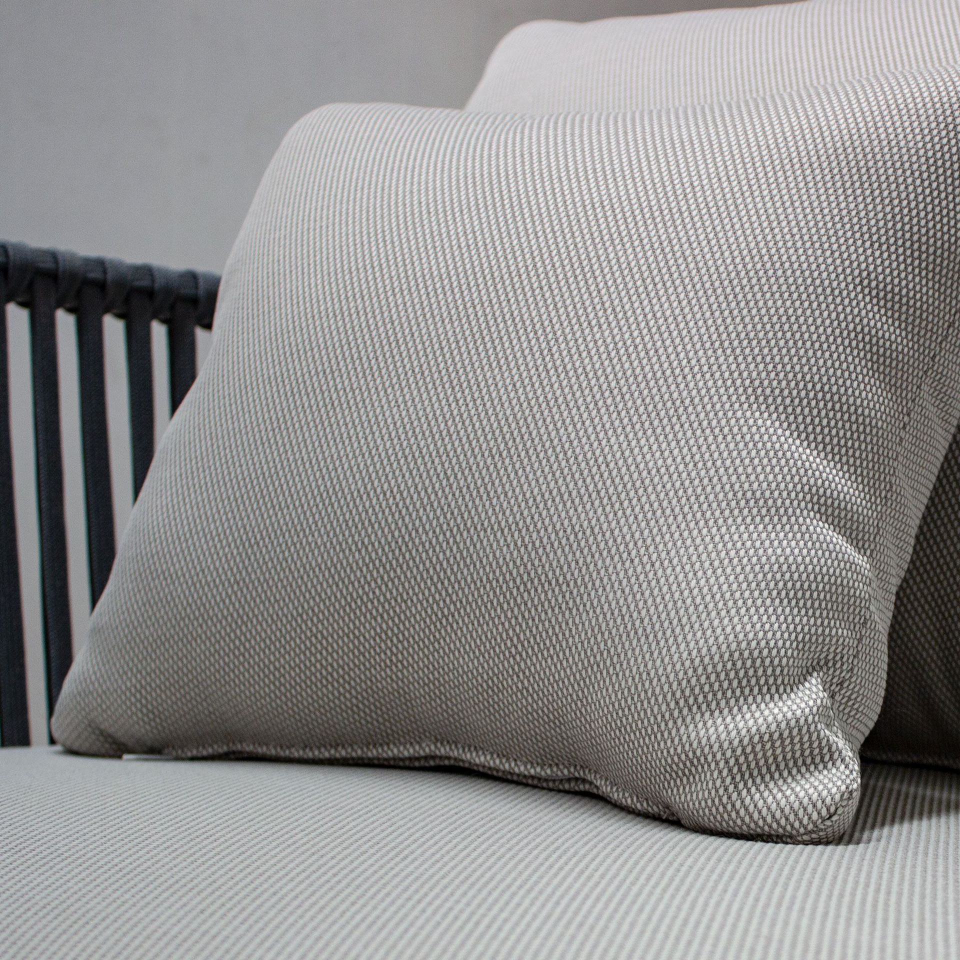 Vallarta sala esquinera metal gris cuerda gris cojinería loneta exterior - Imagen 6