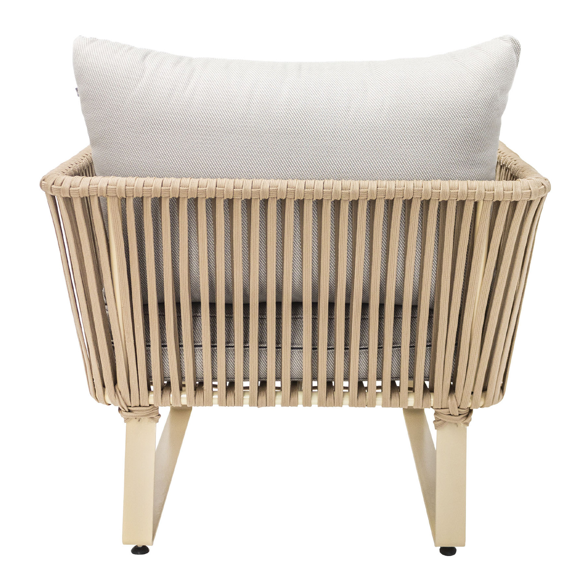 Vallarta sillón metal beige cuerda beige cojinería loneta exterior - Imagen 3