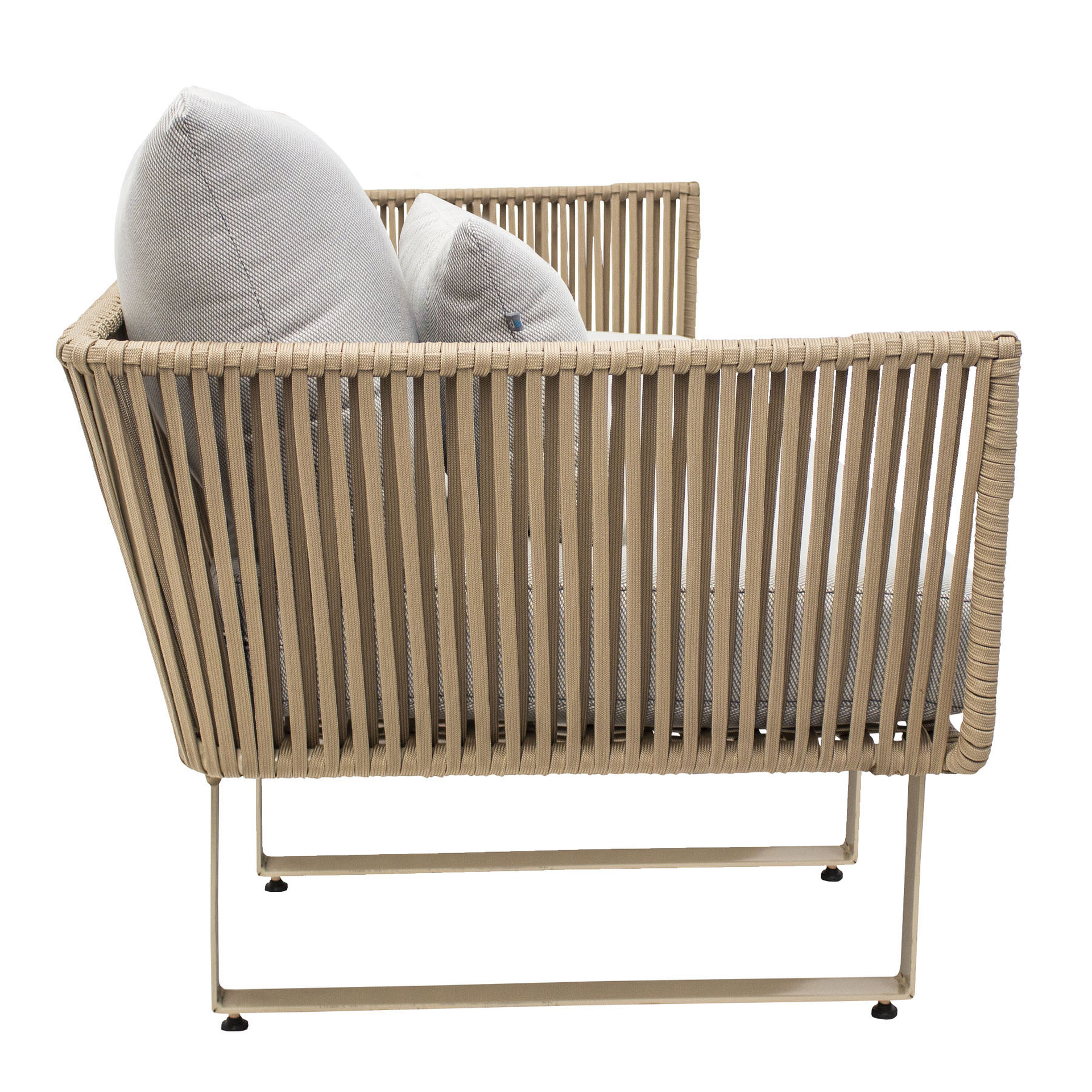 Vallarta sillón metal beige cuerda beige cojinería loneta exterior - Imagen 4