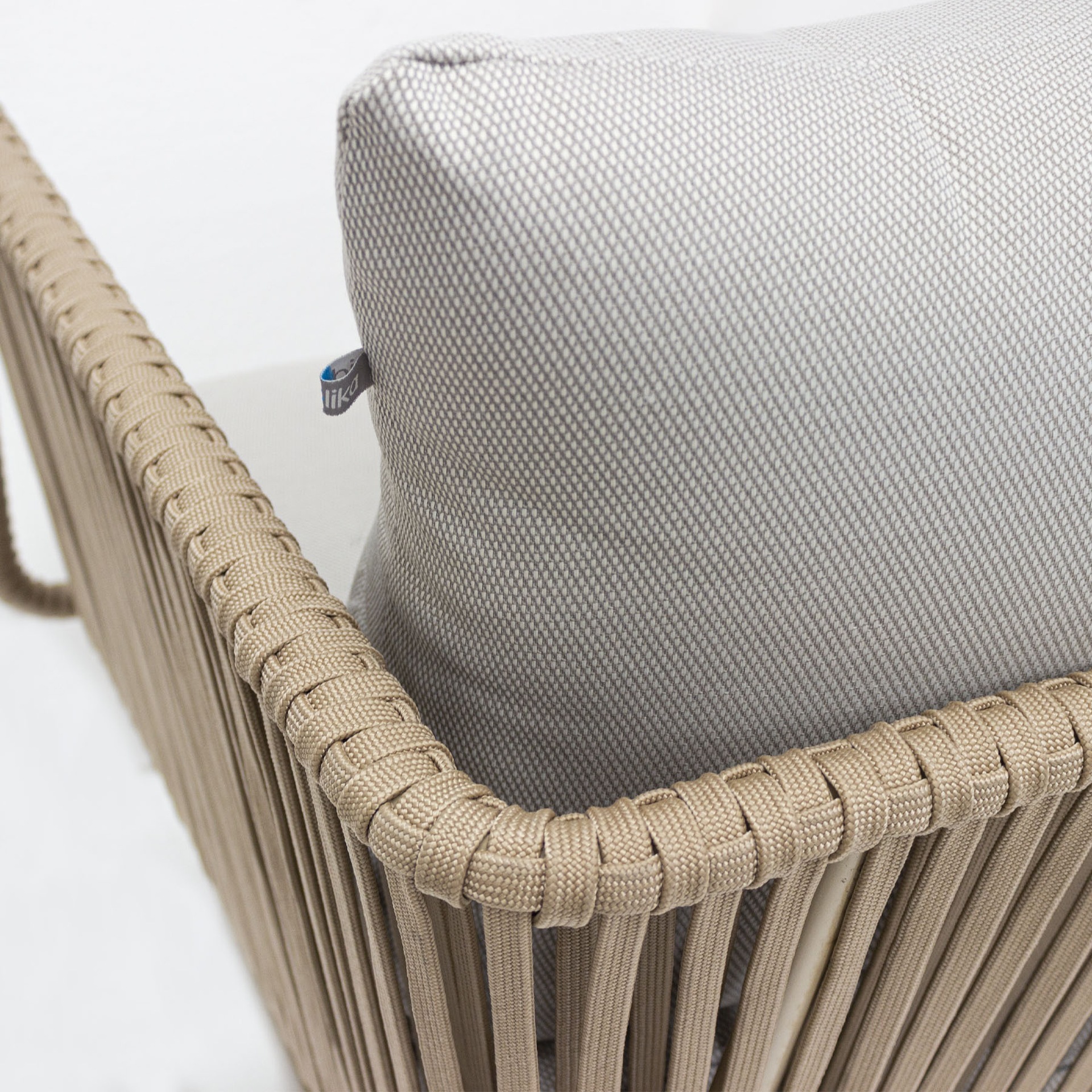 Vallarta sillón metal beige cuerda beige cojinería loneta exterior - Imagen 5