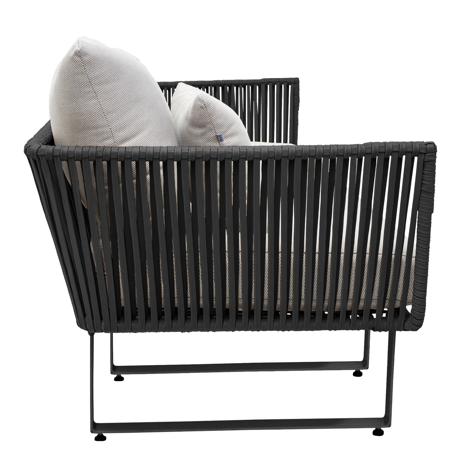 Vallarta sillón metal gris cuerda gris cojinería loneta exterior - Imagen 4