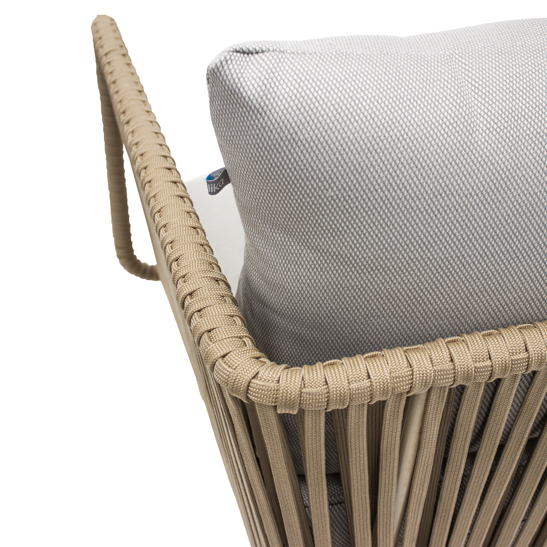 Vallarta sofá metal beige cuerda beige cojinería loneta exterior - Imagen 5