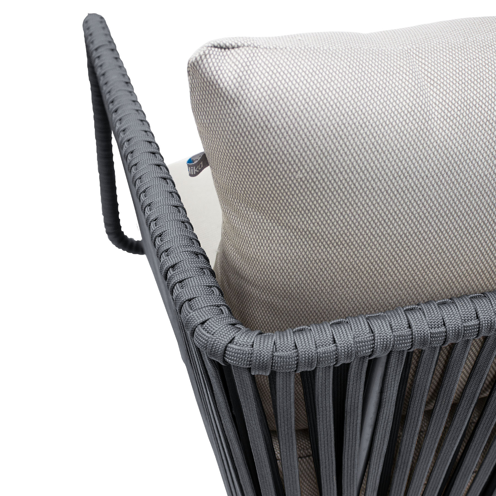 Vallarta sofá metal gris cuerda gris cojinería loneta exterior - Imagen 5