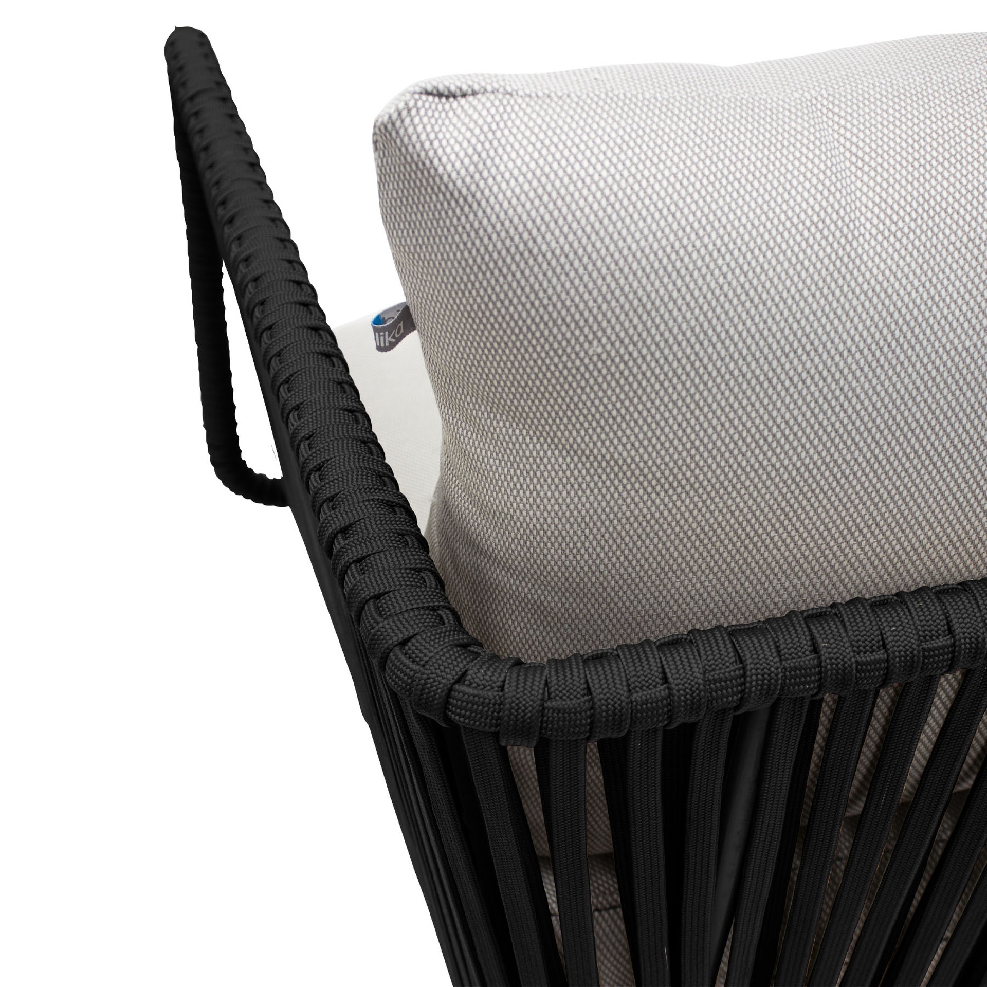 Vallarta sofá metal negro cuerda negra cojinería loneta exterior - Imagen 4