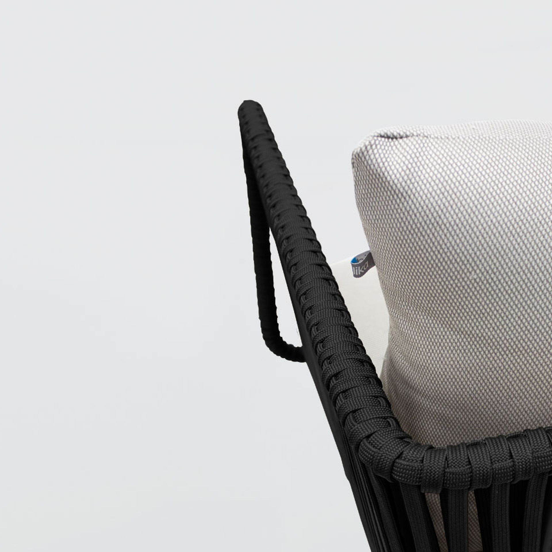 Vallarta sofá metal negro cuerda negra cojinería loneta exterior - Imagen 5