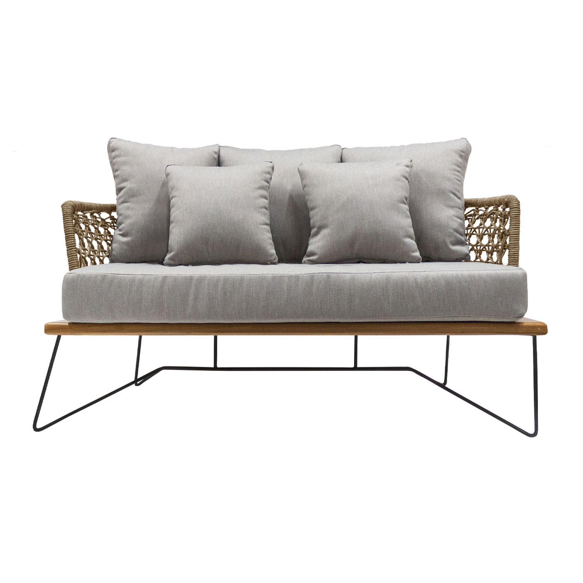 Yelapa love seat cuerda beige cojinería loneta exterior // Pedido especial - Imagen 2