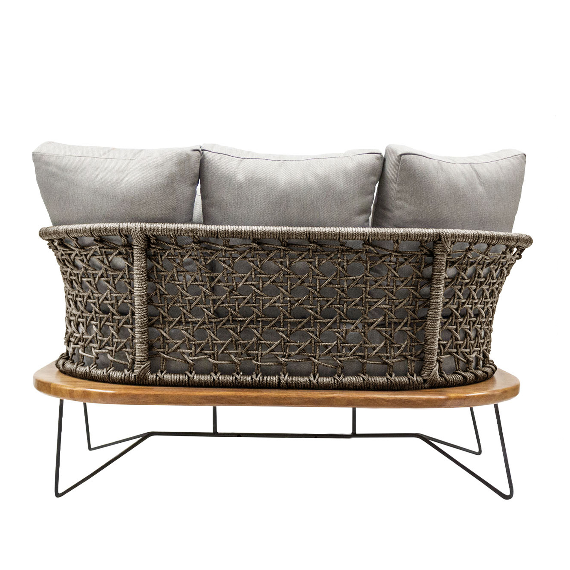 Yelapa love seat cuerda beige cojinería loneta exterior // Pedido especial - Imagen 3