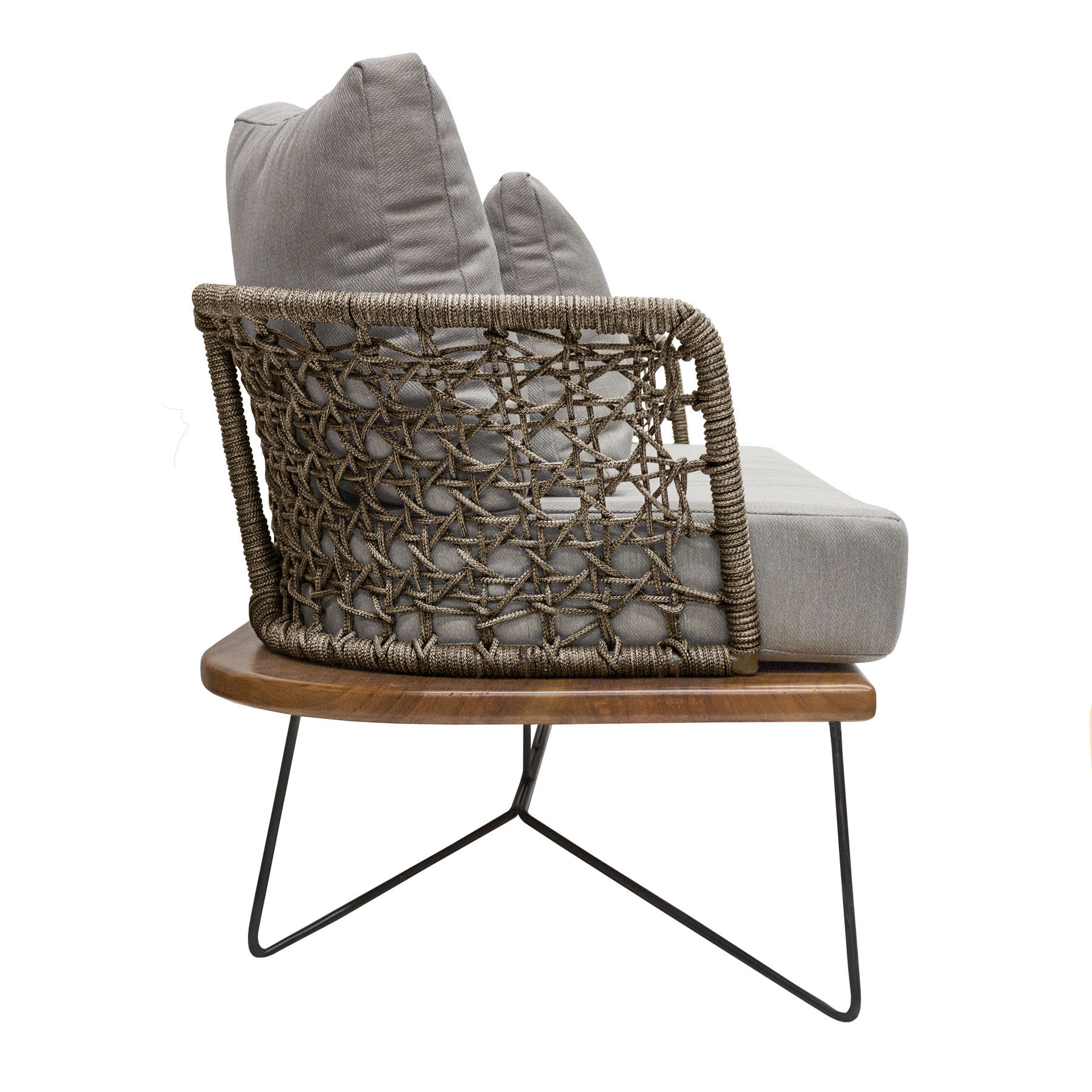 Yelapa love seat cuerda beige cojinería loneta exterior // Pedido especial - Imagen 4