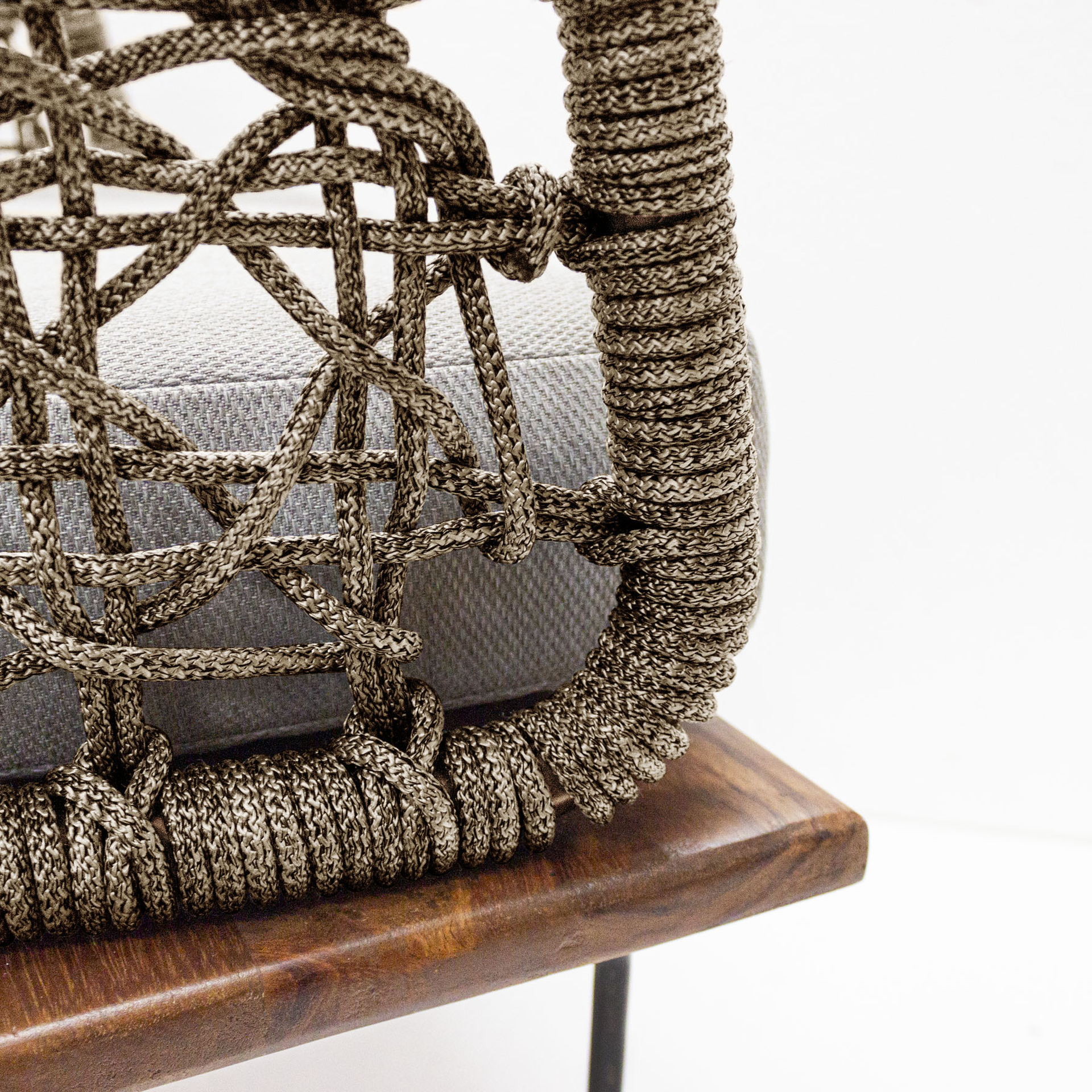 Yelapa love seat cuerda beige cojinería loneta exterior // Pedido especial - Imagen 5